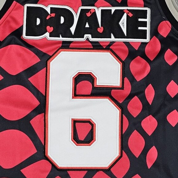 Drake OVO Octobers Very Own Basketball Jersey M Red Black Headgear Classics RARE - Picture 6 of 8